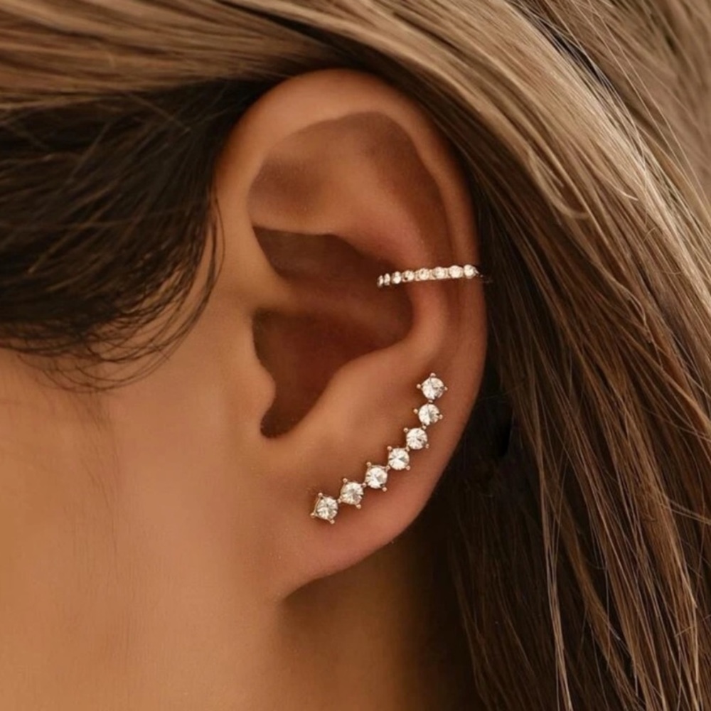 3 piece ear climber and cuff set